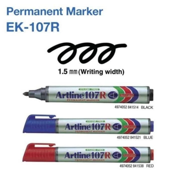 

Spidol Artline EK-107R Permanent Marker Original - Hitam