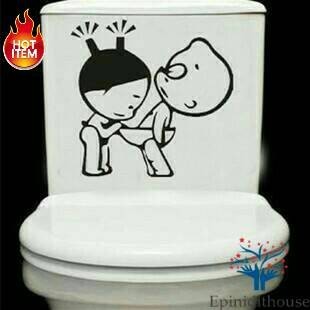 Stiker Dekorasi Toilet/Kamar Mandi Closet Lucu Unik Motif Anak Kecil