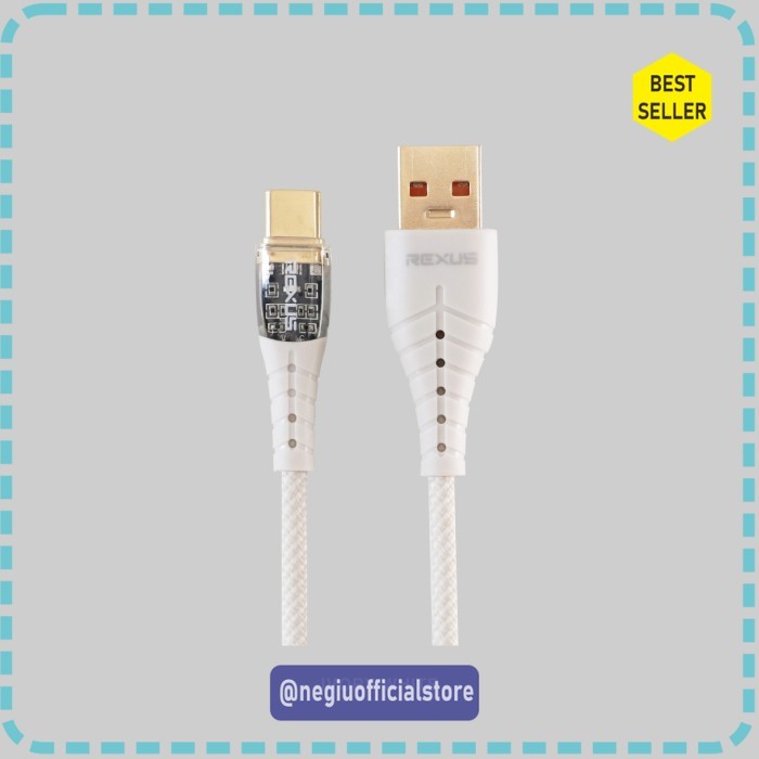 (TTP) Rexus CB170P / CB170-P USB Kabel Cable Data Type C 1M Nylon - Putih