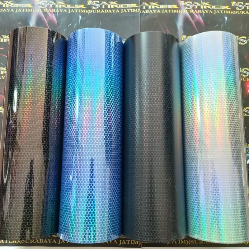 Sticker Skotlet Hybrid hologram sarang tawon transparan tembus