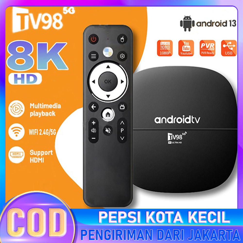 TV98 Set -Top Box Android 13 4K TV Box TV Box Dual -Frequency Bluetooth Voice Remote Control