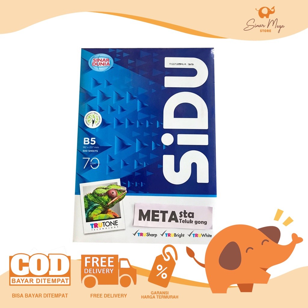 

SIDU B5 70gr Sinar Dunia Kertas Print/Fotocopy
