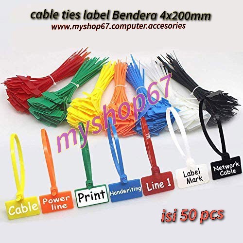 

⭐BISA COD⭐ Cable Ties Label Cable 4x200mm isi 50 pcs /Kabel Ties label 4 x 200mm Putih