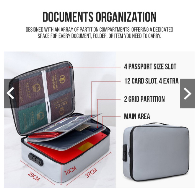 

Tas Penyimpan Dokumen Tahan Api dan Air Tempat Berkas Map READY YA