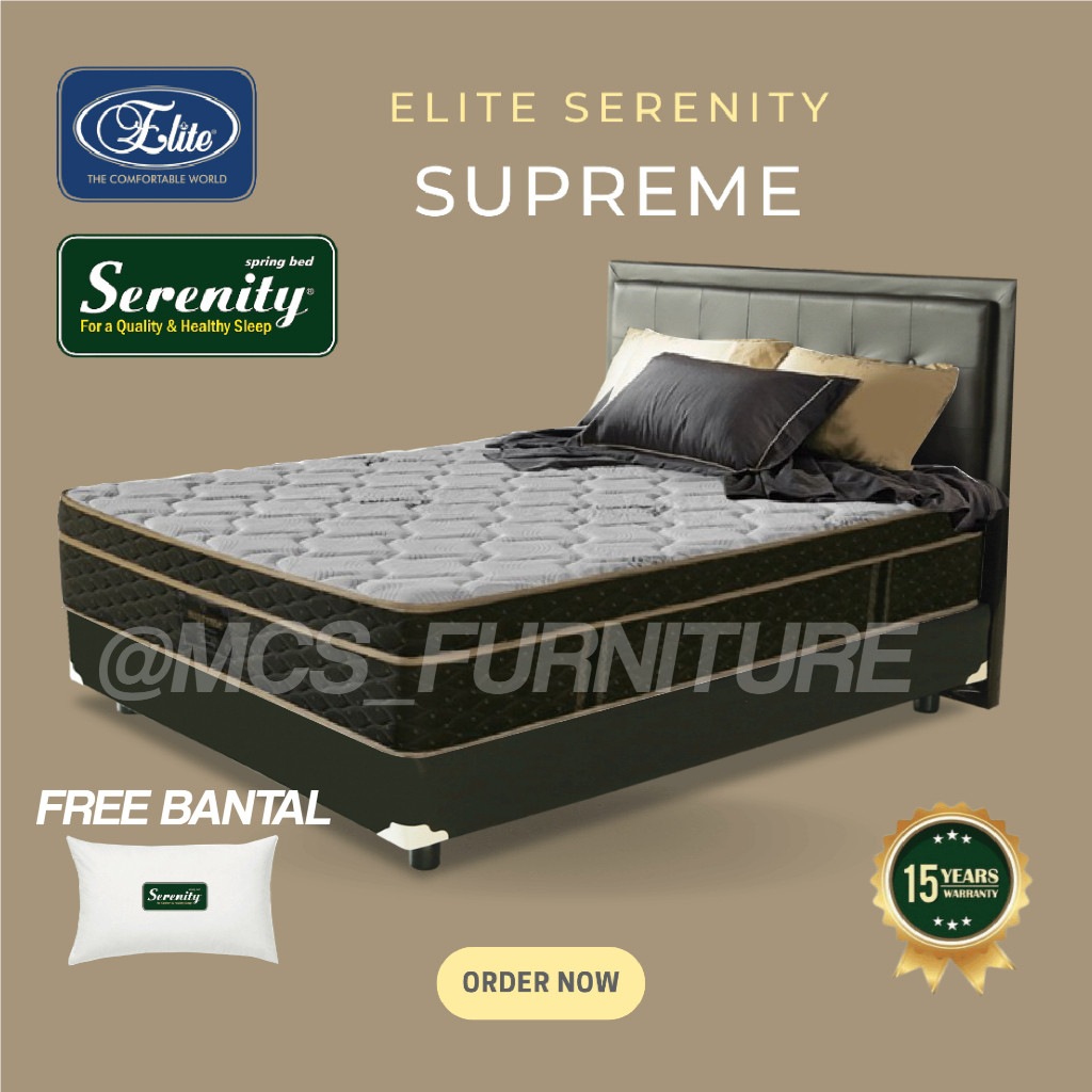 Springbed Kasur Elite Serenity Supreme Plush Top Semarang 90 100 120 160 180 200 Original