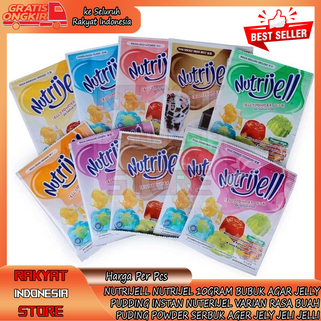 

Agar Jelly Pudding Instan Nuterijel Varian Rasa Buah Nutrijell Nutrijel 10gram Bubuk Puding Powder Serbuk Ager Jely Jeli Jelli Coklat Susu Melon Mangga Lendir Kental Kenyal Puder Plain