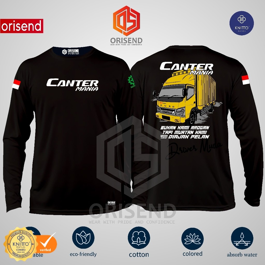 ORISEND KAOS TRUK CANTER BOX LENGAN PANJANG DAN PENDEK , CANTER  MANIA TERBARU COTTON COMBED