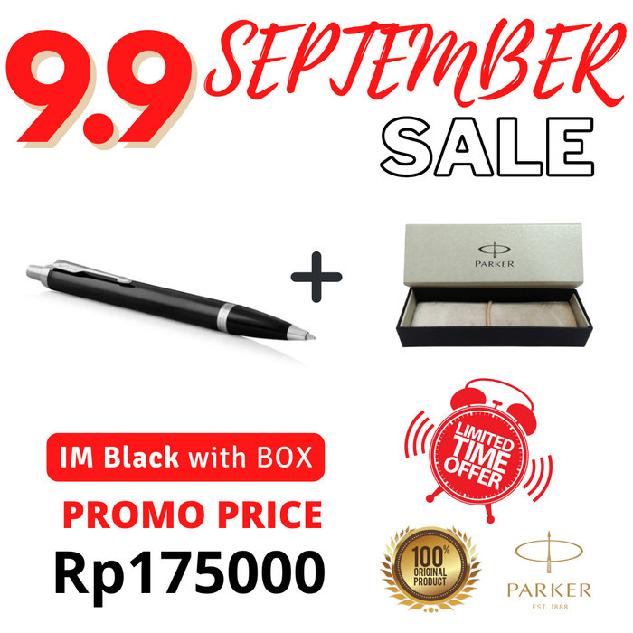 

[New Promo] Parker IM Black Chrome Retractable Ballpoint with Chrome Trim - "ORI" - dengan kotak