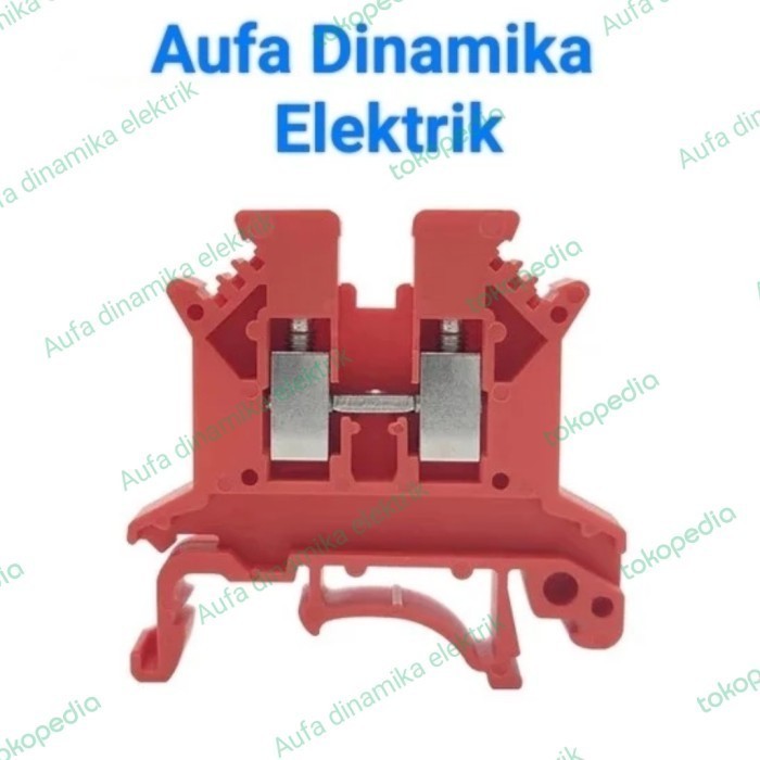 D90 UK10N Terminal Block Din Rail UK10N Terminal Block - Merah