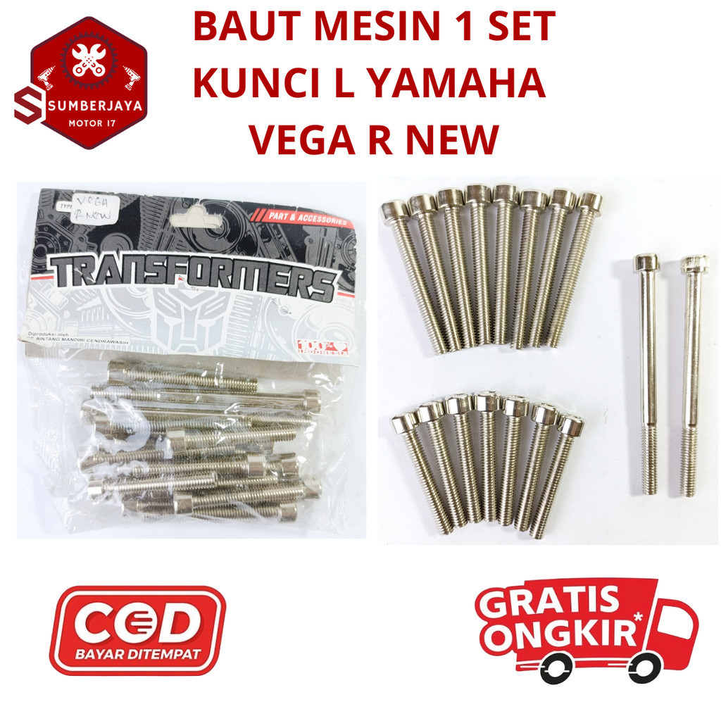 Baut Mesin Kunci L Vega R New / Baut Blok Mesin Motor Yamaha Vega R New Kunci L Original motor motor