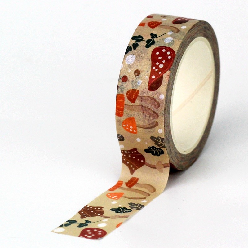 

NEW 1PC 10M Decorative Vintage Brown Mushroom Leaf Washi Tape for Scrapbooking Planner Masking Tape Cute Stationery