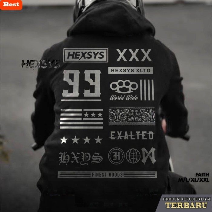hoodie pria keren Hoodie Pria Original Bossque X Hexsys Faith Jaket Distro Touring Motor - Faith, M