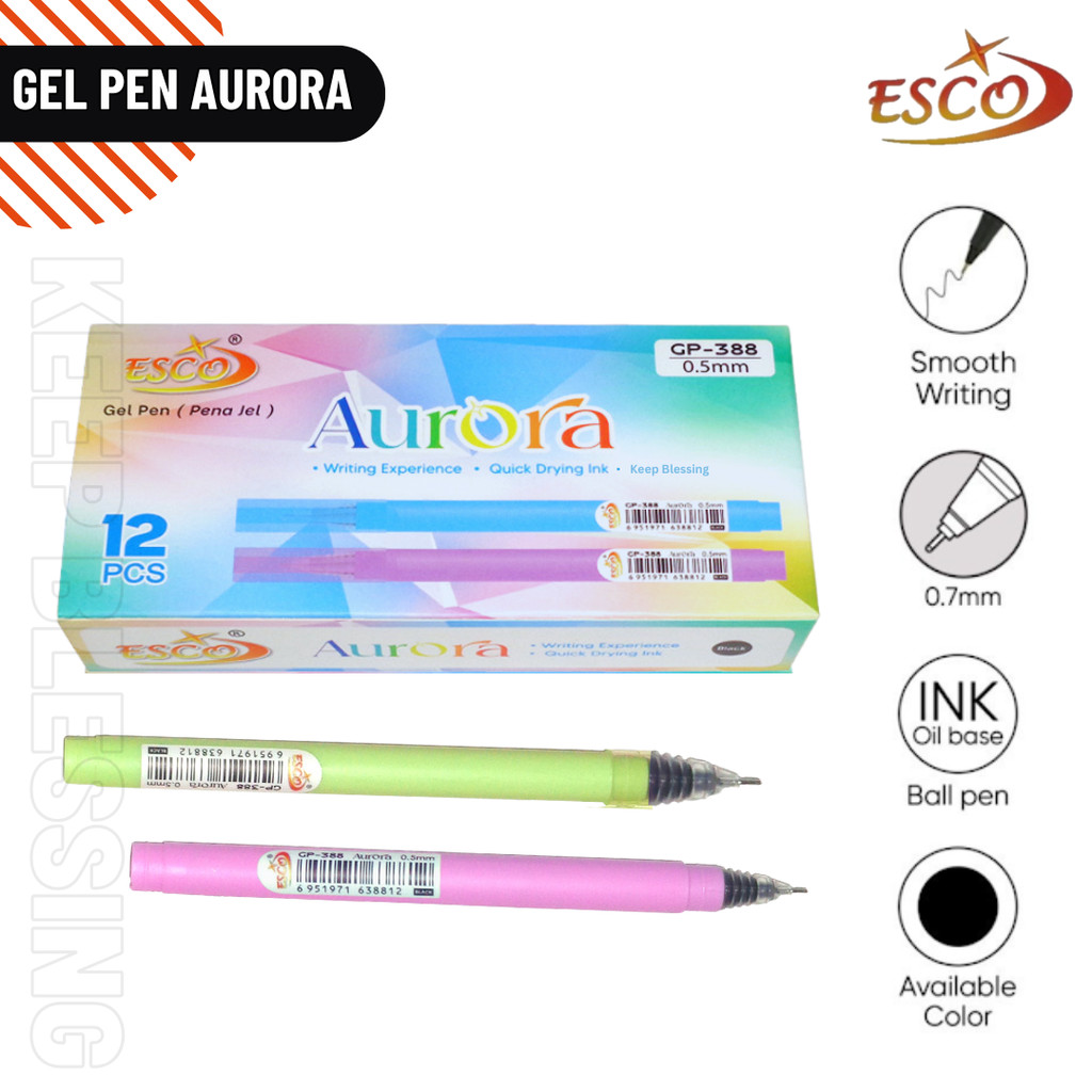 

Pulpen Gel ESCO Aurora 0.5mm - Tulis Halus & Anti Luntur, 12 Pcs - Cocok untuk Sekolah & Kantor - Cod - Duta Gemilang