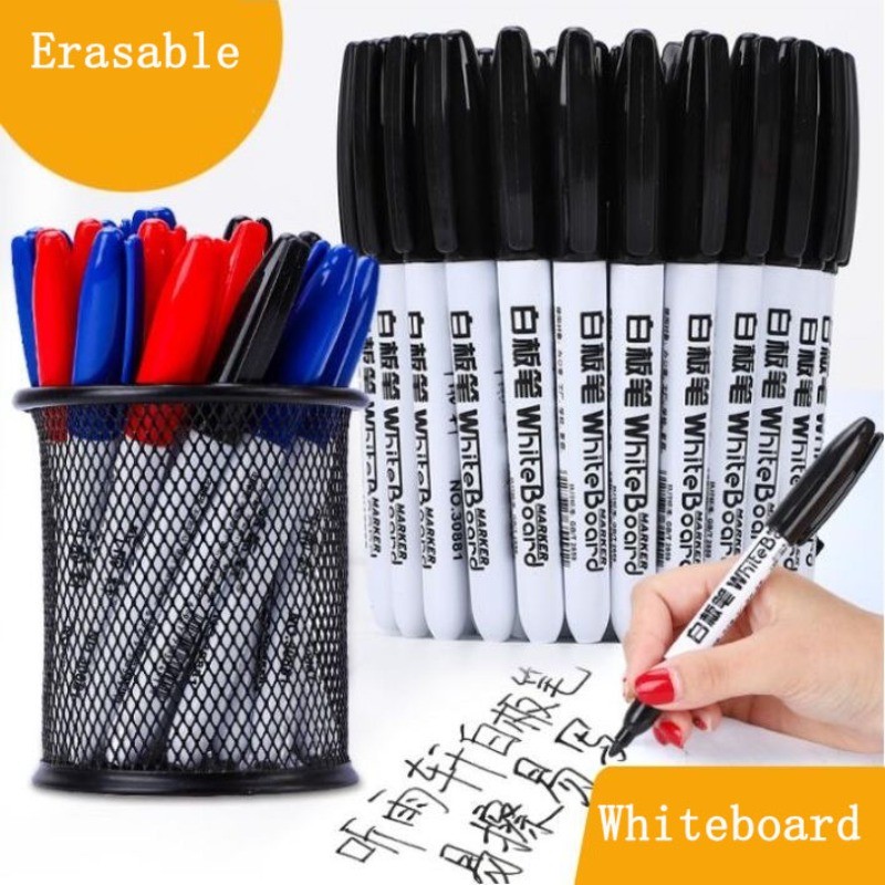 

Whiteboard Marker Pen Easy To Wipe Quick Drying Water-based Marker Repetitive Erasable Black Red Blue for teacher school office