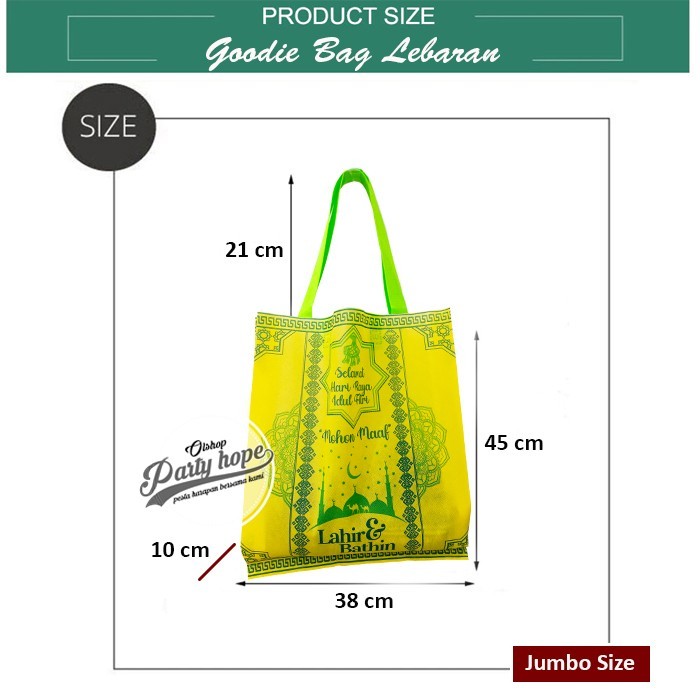 

goodie bag idul fitri jumbo grosir / tas souvenir lebaran tas hampers - Kuning isi 12