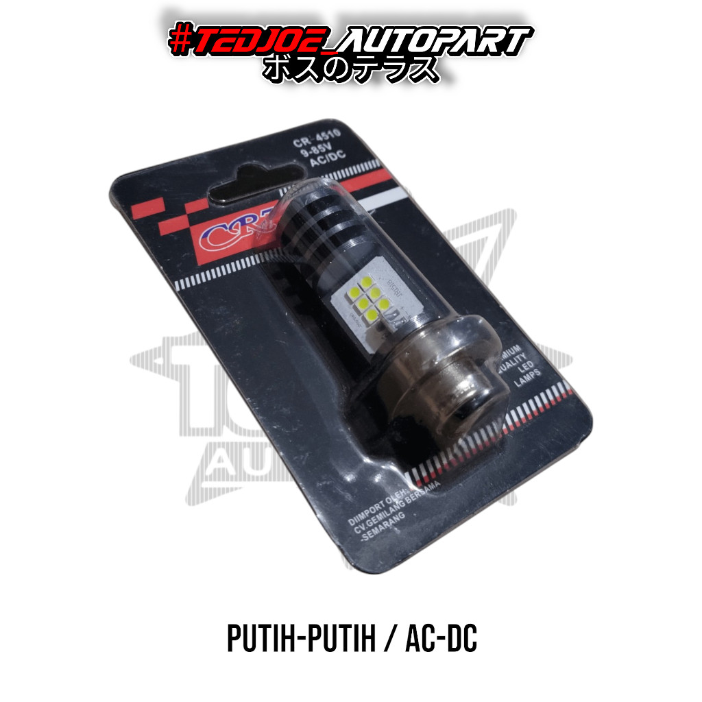 Lampu Depan LED 2 Sisi 12 Titik H6 High Low Beam AC DC | Lampu Utama Motor LED H6 Putih Terang Super