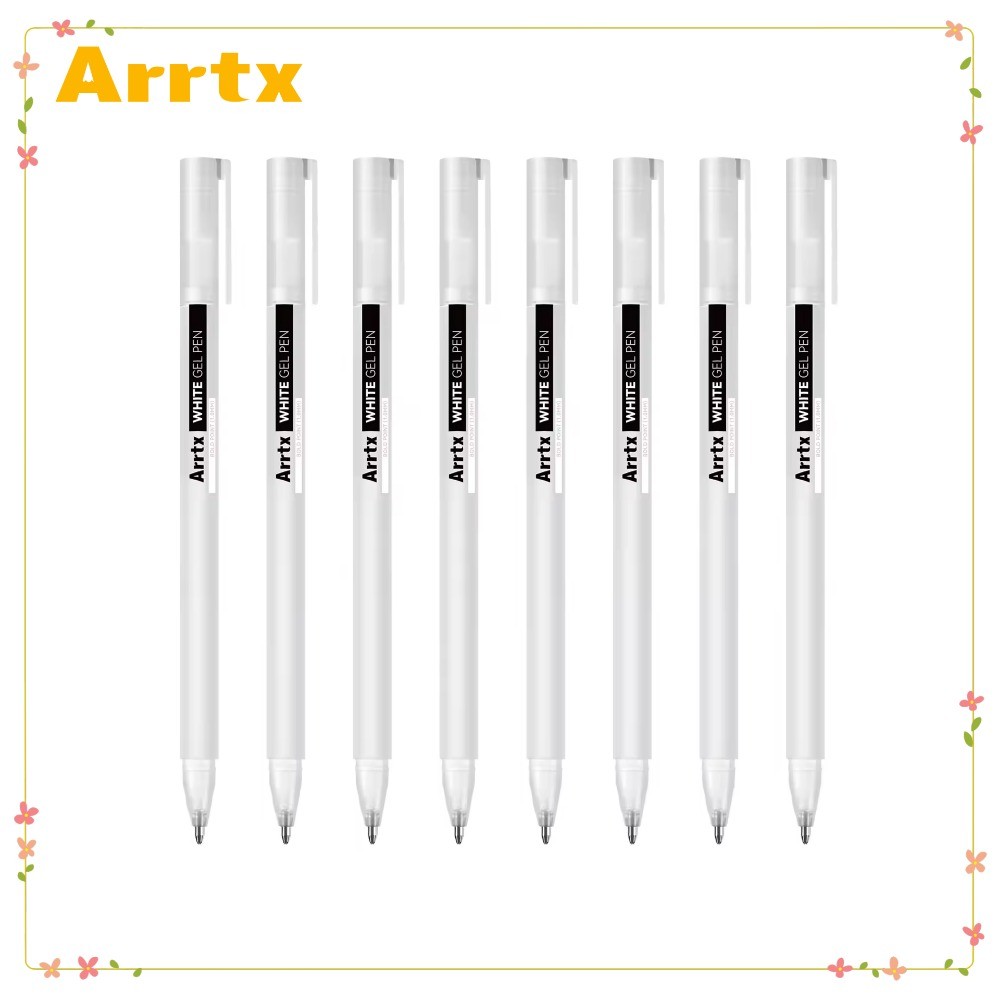

Arrtx White Gel Pens 8 Pack 1mm Fine Point Gel Ink Pen Opaque Archival for Black Paper Drawing Sketching Illustration Card