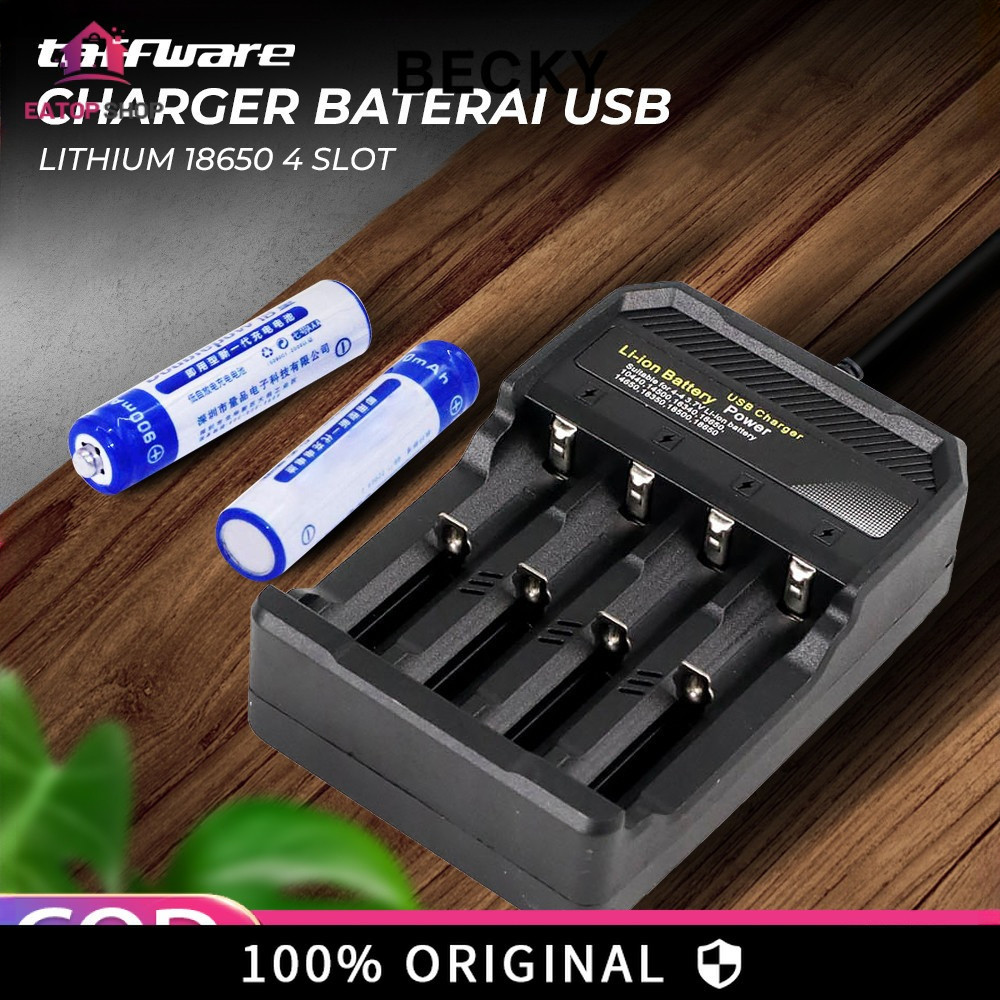 COD Alat Recharge Charge Fast Charger Baterai Battery Isi Ulang 4 Slot USB 4.2V 2A AA AAA 14500 1835