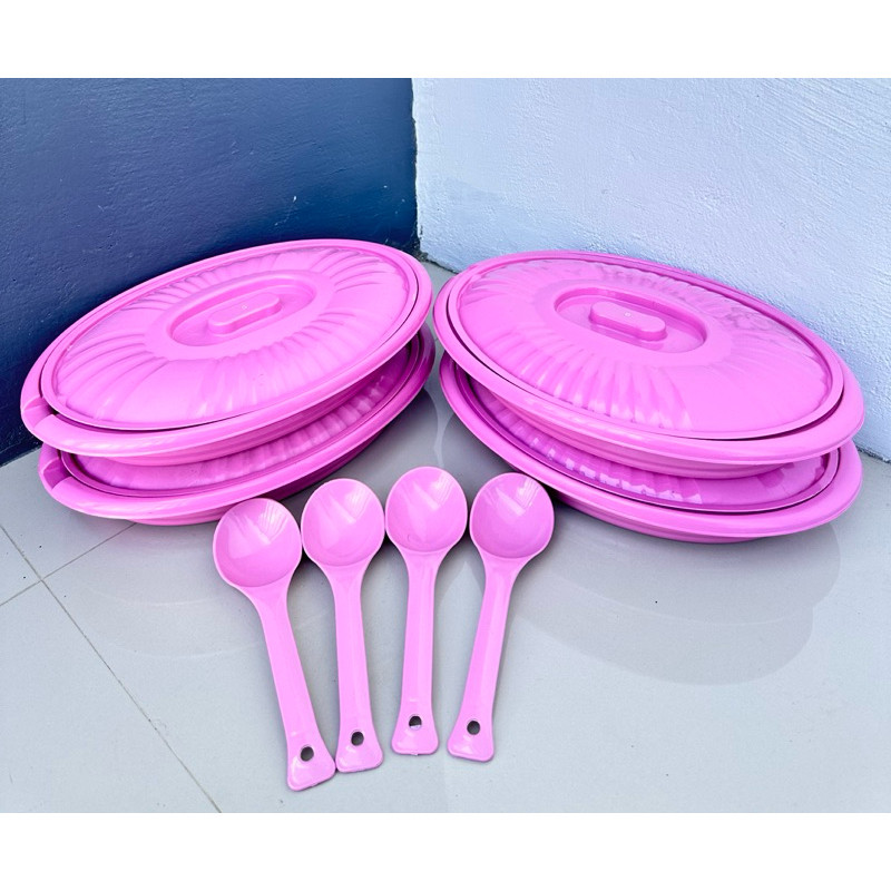 LOWESHOP.ID Samiaku basi jumbo oval prasmanan jumbo plastik oval wadah sayur isi 4