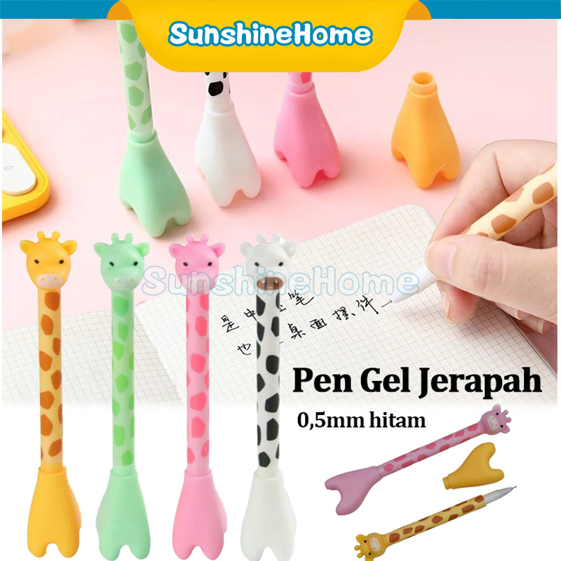 

PULPEN GEL 0.5MM UNIK LUCU BENTUK JERAPAH WARNA-WARNI