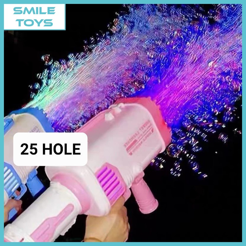 BISA COD Smile - Mainan Bubble Gun Basoka Tembakan Balon Gelembung Sabun Bazoka 25 Mata / BUBBLE BAZ