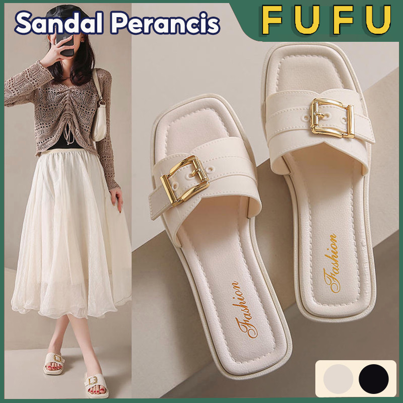 FUFU Sandal slop wanita / sandal teplek fashion / sandal casual