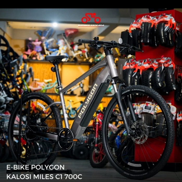 Sepeda gunung MTB elektrik listrik Polygon kalosi Miles - Luar Kota, Kalosi C1 700C