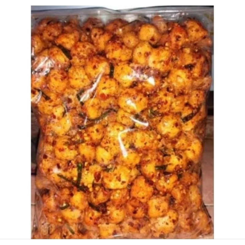 

Siomay mini kering Gurilem Pedas Daun Jeruk Chili Oil ONAH 1 kg Enak gurih Lezat