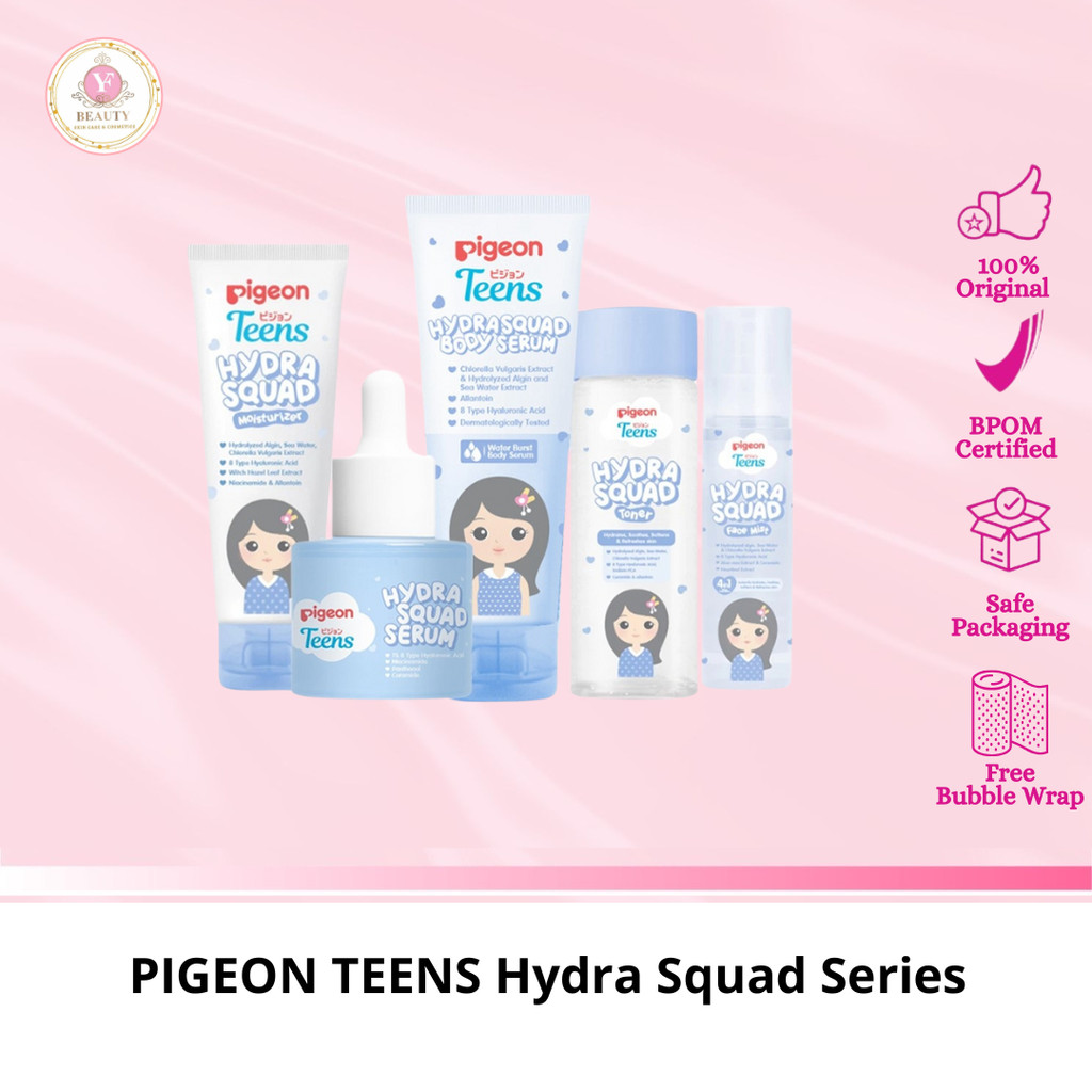 YF Beauty PIGEON TEENS Hydra Squad Series Skincare Remaja Extra Melembabkan Kulit Kering