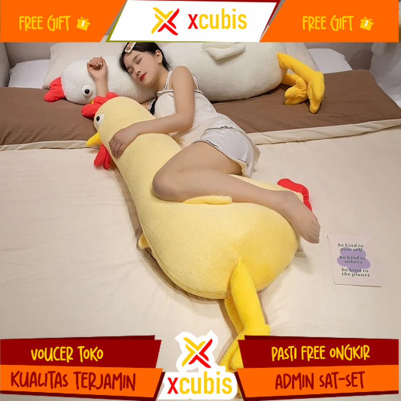 Boneka Bantal Guling Karakter Ayam ukuran 100cm Lucu dan Imut Guling Ayam Jumbo