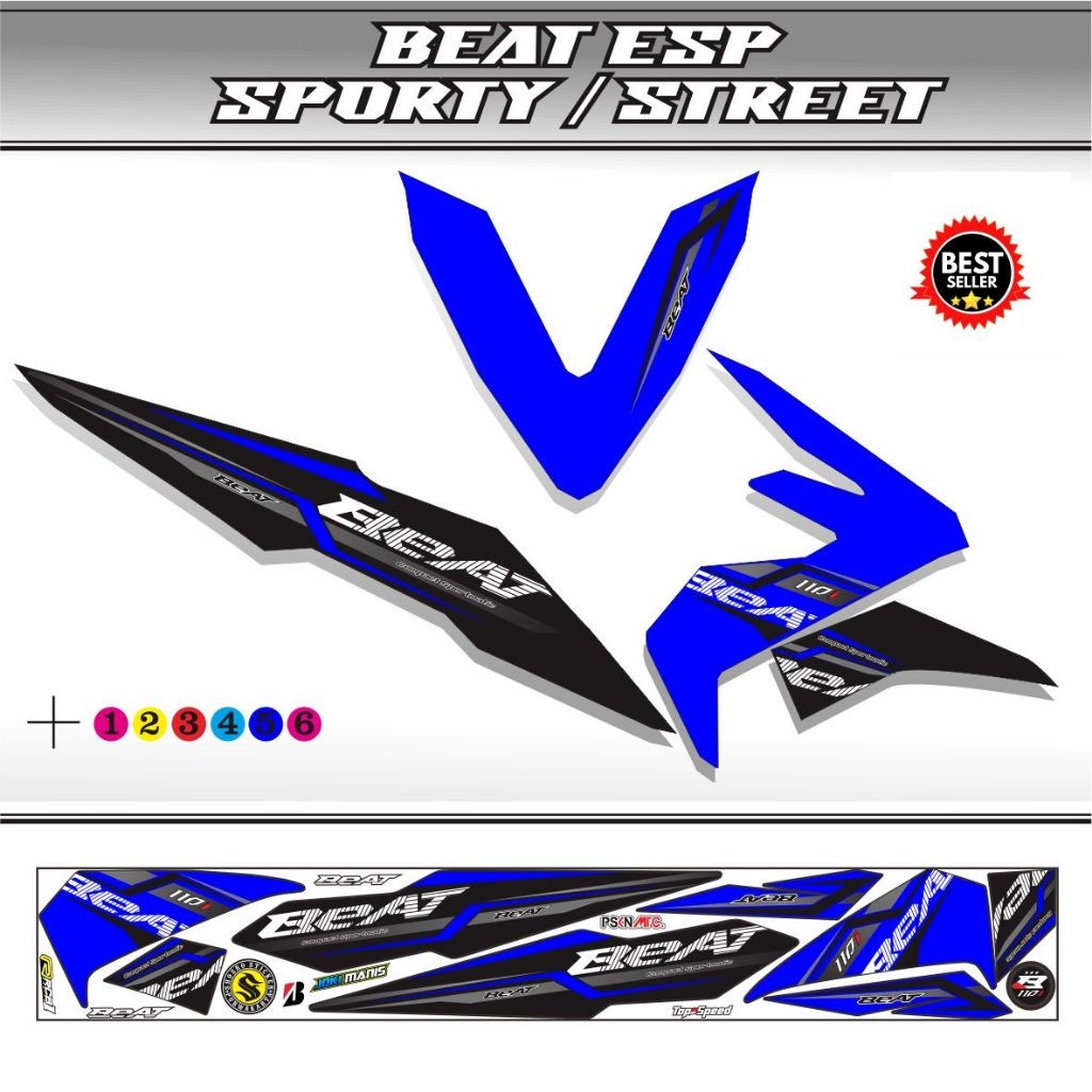 Striping variasi lis motor beat esp 2017/ stiker beat street 2018/ variasi STIKER MOTOR