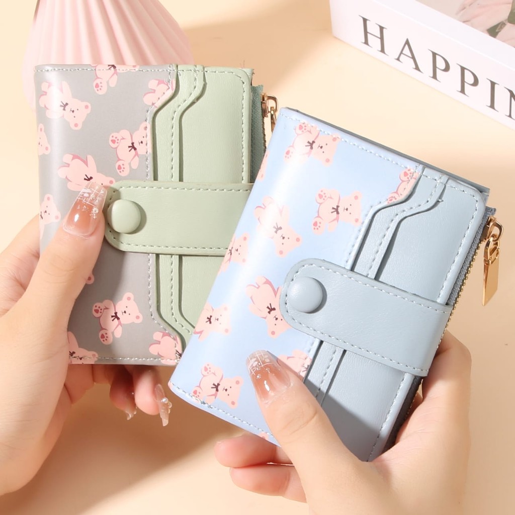 Dompet Wanita Lipat Kecil Kartu Uang Mini Beruang Tas Koin Model Teddy Bear PALMSHOP688