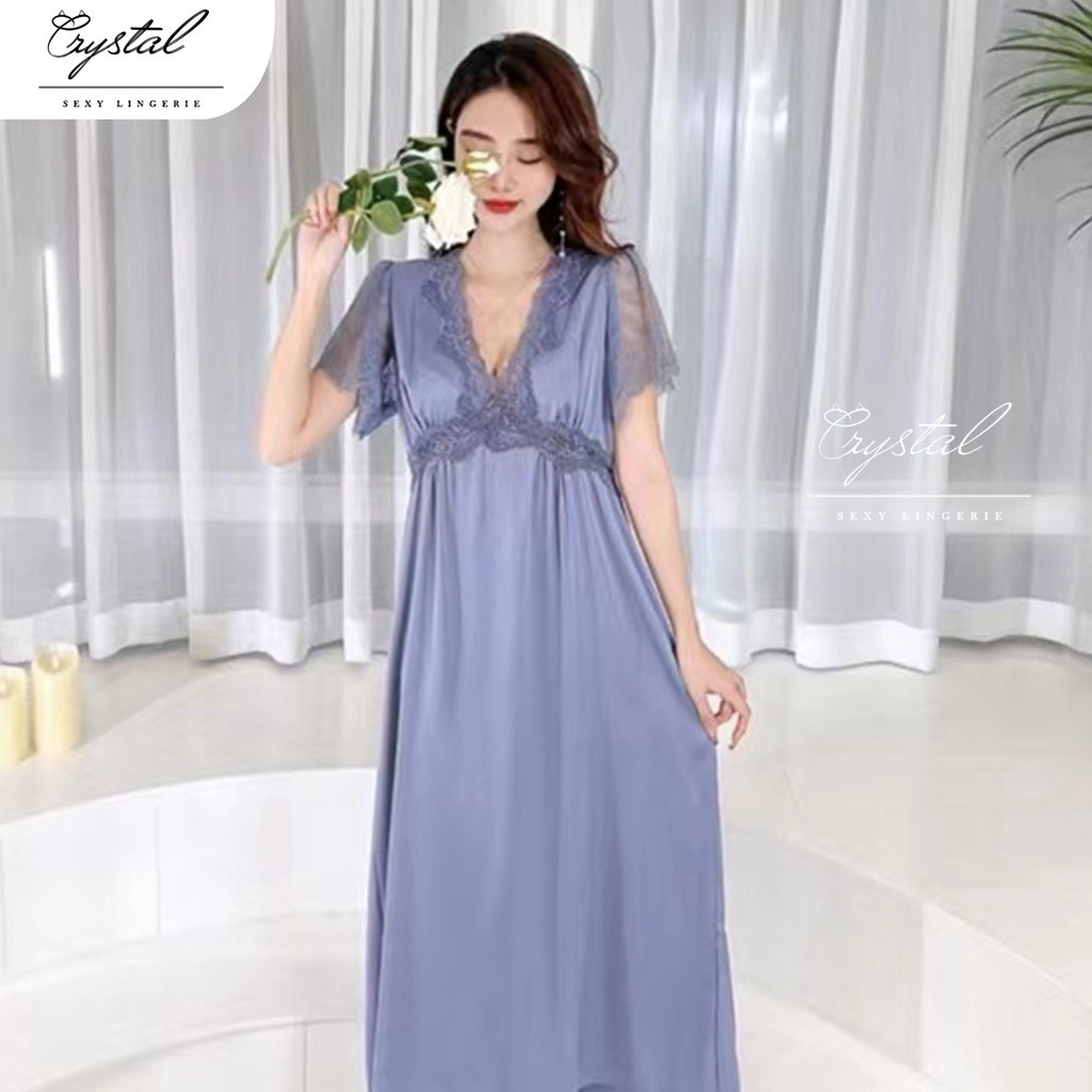 PROMO GILA Sexy lingerie dress panjang baju tidur satin lingerie wanita / pajamas panjang baju tidur