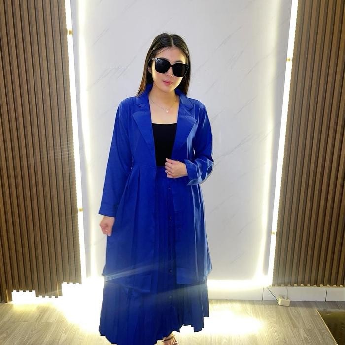 SetRok Blazer Rok Plisket Fit Karet Setelan Wanita - Birel