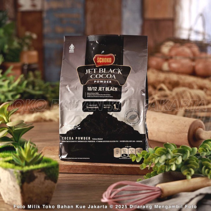 

Schoko Coklat Bubuk JET BLACK 10/12 1kg Hitam Pure Cocoa Powder Murni