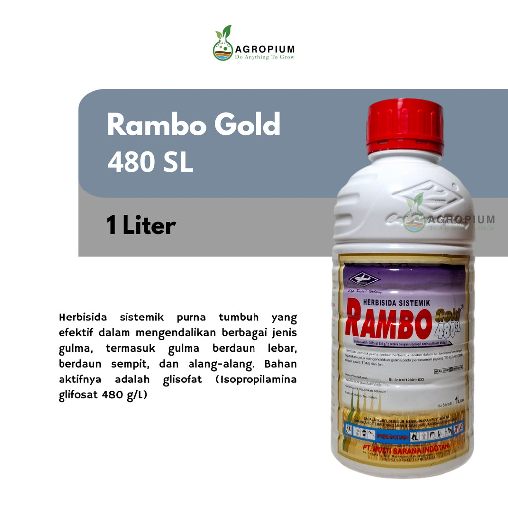 Herbisisa Rambo Gold 1 Liter Racun Rumput Obat Pembasmi Gulma Liar