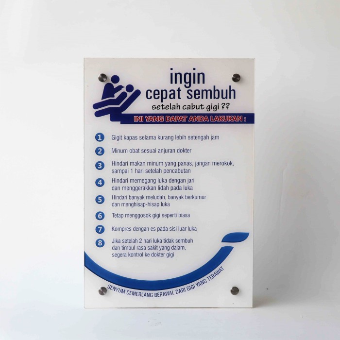 

Poster Akrilik Instruksi Setelah Pencabutan Gigi