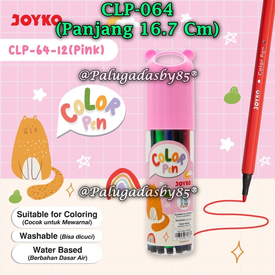 

(1 Set Isi 12 Warna) GROSIR Color Pen JOYKO CLP-064-12 / Color Pen Pulpen Pena Warna Joyko CLP-064