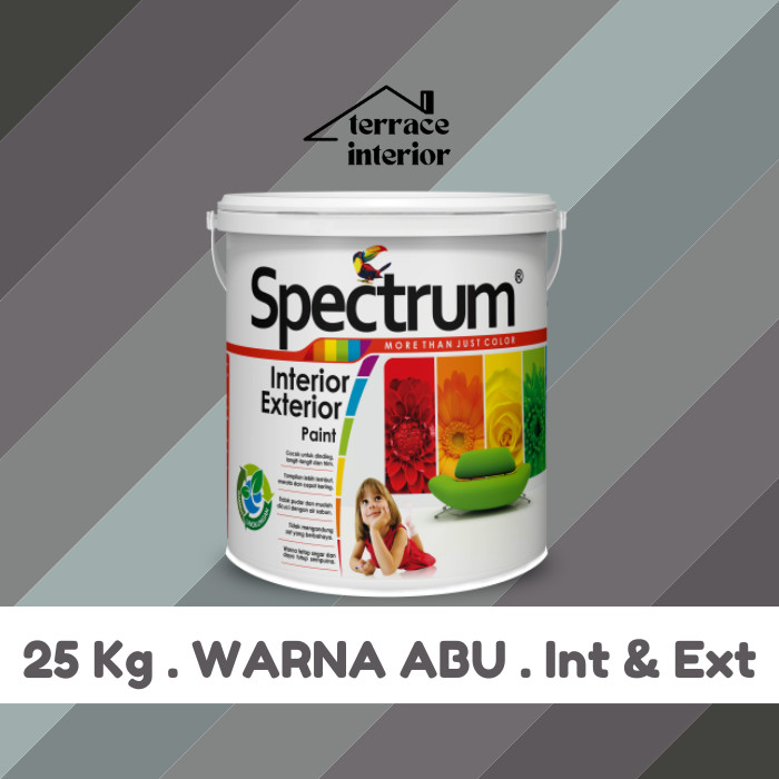 Cat Tembok Spectrum Interior & Exterior Warna Abu 25 Kg