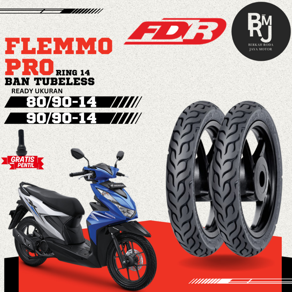 SEPASANG / SATUAN BAN MATIC FDR FLEMMO PRO Ring 14 TUBELESS BEAT VARIO MATIC MIO