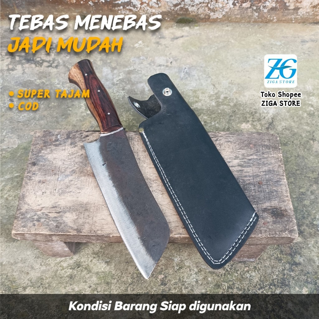 Pisau Daging Baja - Pisau Daging Besar - Pisau Cacah Tulang Potong Daging Baja Per Hitam Tebal