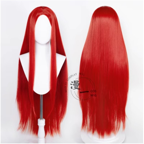 READY STOCK wig base middle bang manmei 100 cm belah tengah - Merah