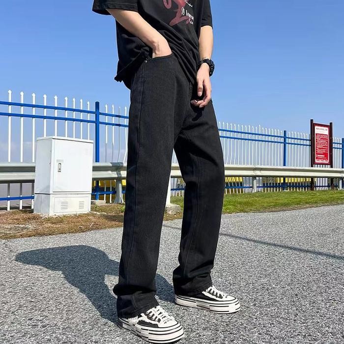 celana jeans hitam celana jeans anak laki laki terbaru jeans korean style celana longgar pria  clana