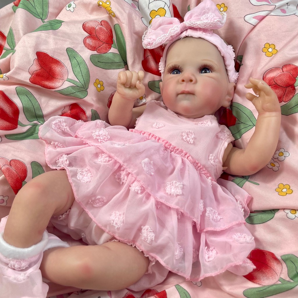 

19 Inch Lifelike Reborn Baby Doll Bettie Girl With Blue or Brown Eyes Newborn 3D Skin Visible Veins Handmade Toys Christmas Gift