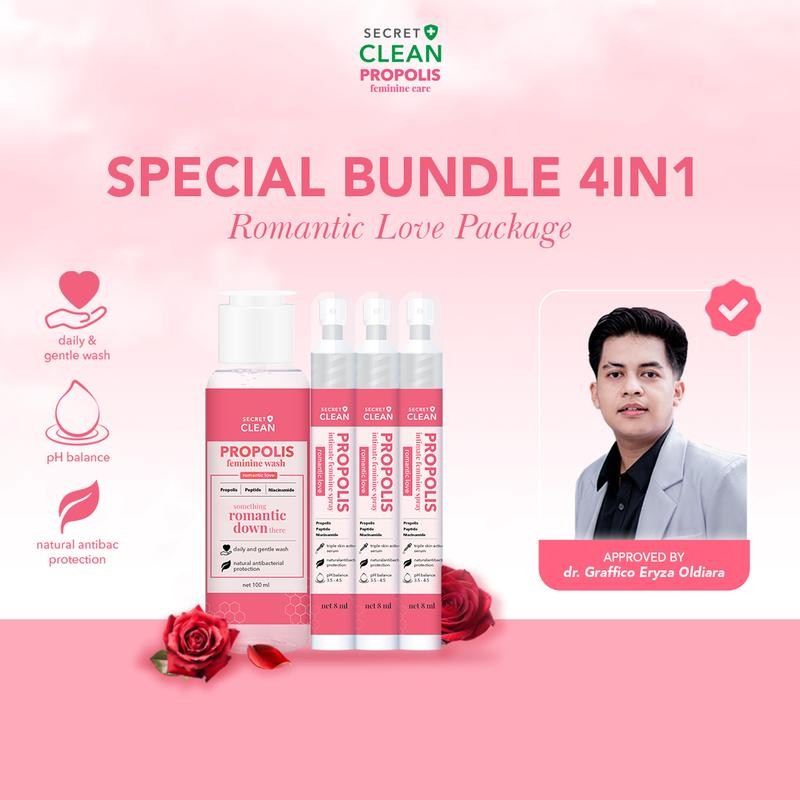 

Secret Clean Propolis NEW Feminine Wash & Spray Care Package 2/3/4 Pcs