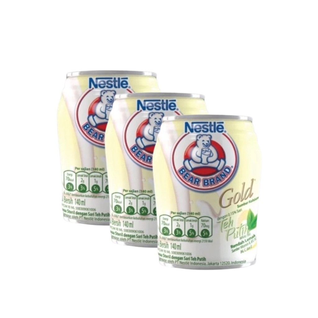 

Bear Brand Susu Steril Gold Teh Putih 3 x 140 mL