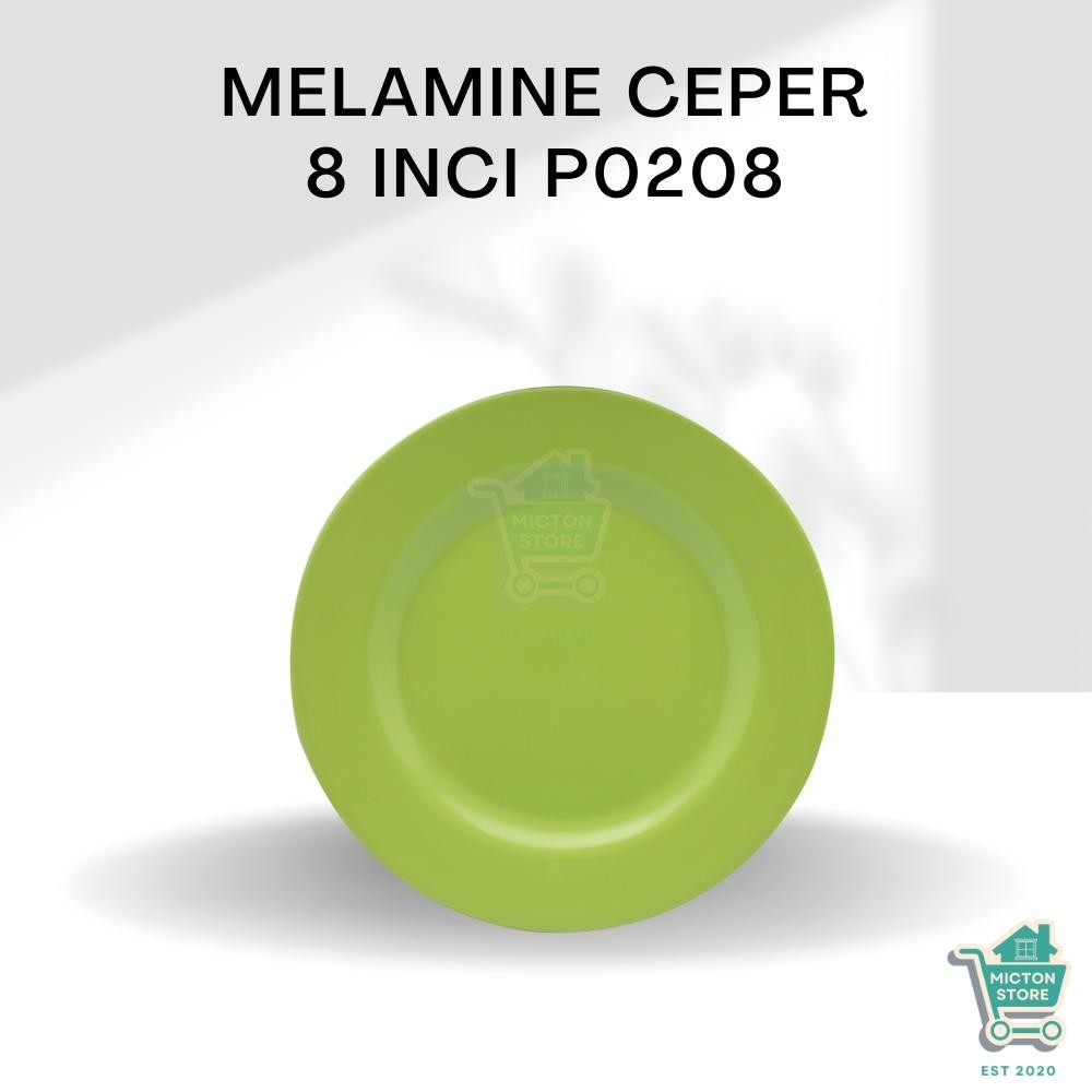 BIGTON Premium Melamine Piring Ceper 8 Inch P0208 Piring Kotak Ceper Pinggan Kotak Datar Wadah Makan