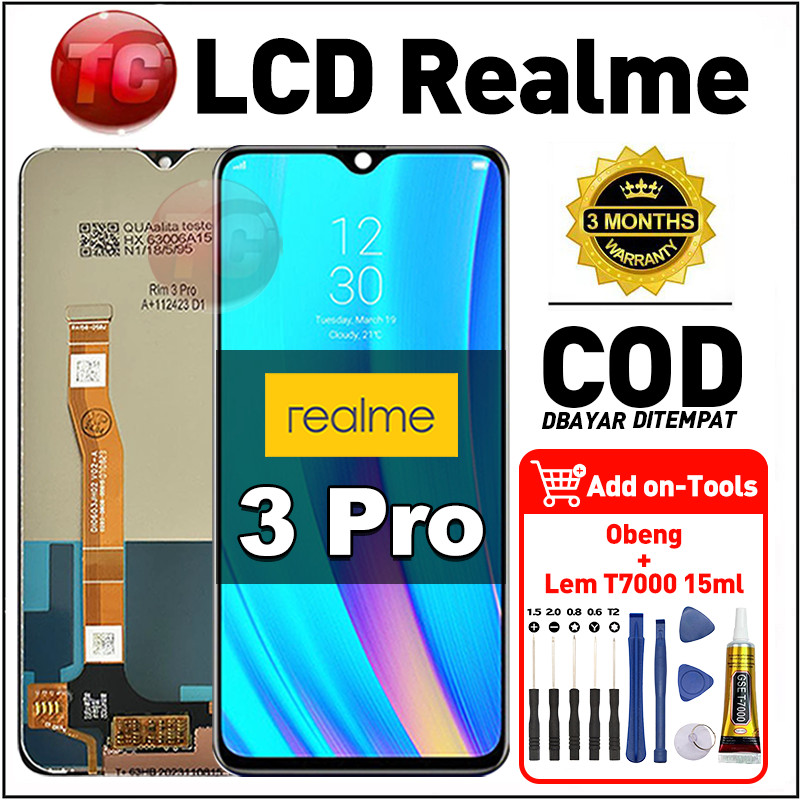 LCD Realme 3 Pro ORI +Obeng tools+Lem T7000 fullset asli original hp Touchscreen Replacement HP Kual