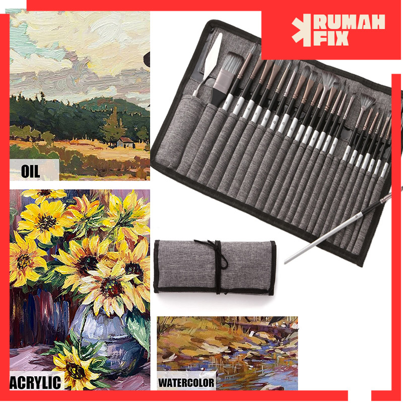 

Set Kuas Lukis Nylon Cat Air Minyak 24 PCS