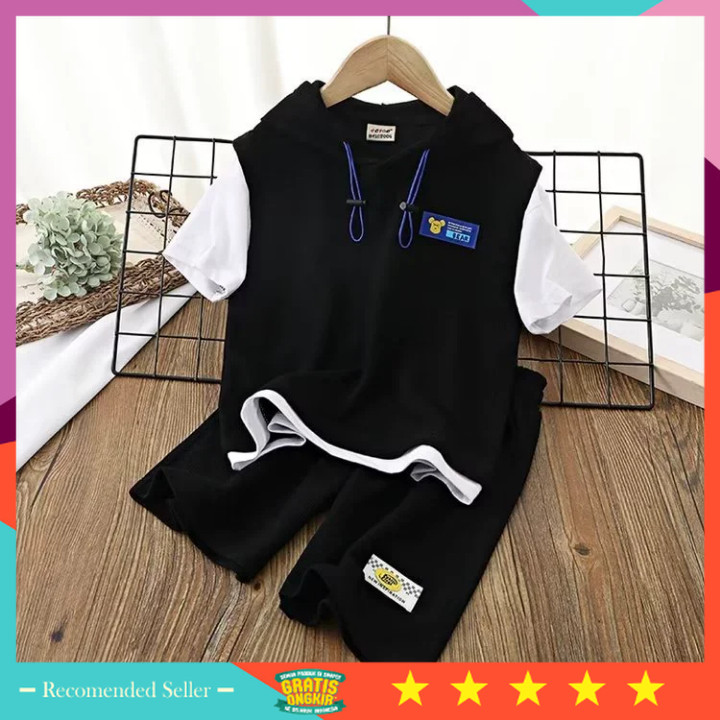 Baju Anak Lucu Unik Murah / Setelan Anak Laki-Laki Casual Terbaru Waffle Uniqlo Ala Korean Style Unt